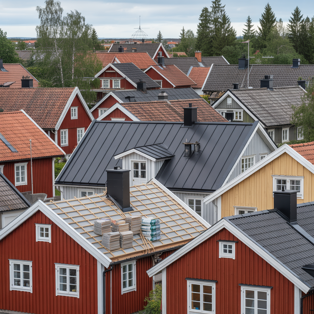 vad kostar nytt tak pris per m for vanliga material